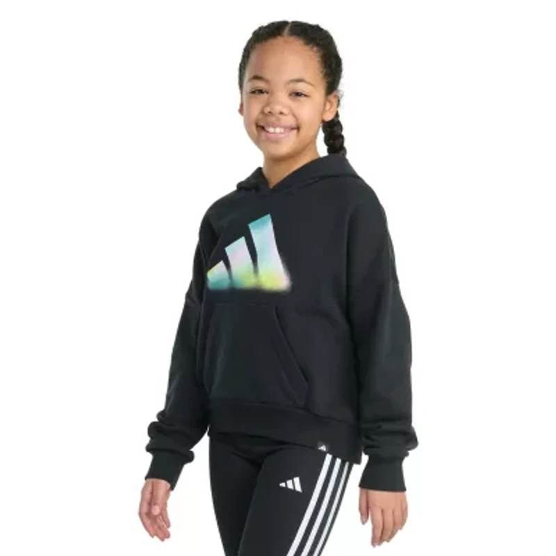 adidas Big Kid Girls Long Sleeve Fleece Active Hoodie