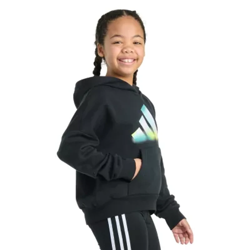 adidas Big Kid Girls Long Sleeve Fleece Active Hoodie