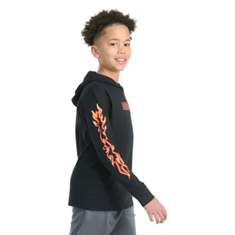 adidas Big Kid Boys Hooded Long Sleeve Regular Fit Graphic T-Shirt