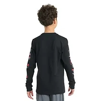 adidas Big Kid Boys Crew Neck Long Sleeve Regular Fit Graphic T-Shirt