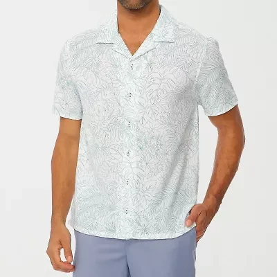 Nick Graham Mens Short Sleeve Stretch Fabric Camp Shirt
