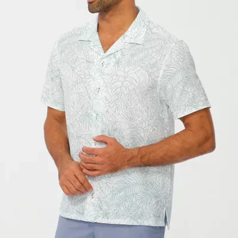 Nick Graham Mens Short Sleeve Stretch Fabric Camp Shirt