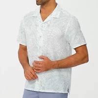 Nick Graham Mens Short Sleeve Stretch Fabric Camp Shirt