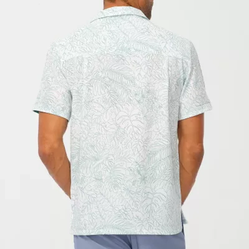 Nick Graham Mens Short Sleeve Stretch Fabric Camp Shirt