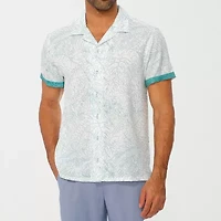 Nick Graham Mens Short Sleeve Stretch Fabric Camp Shirt
