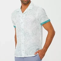 Nick Graham Mens Short Sleeve Stretch Fabric Camp Shirt