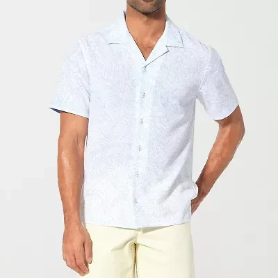 Nick Graham Mens Short Sleeve Stretch Fabric Camp Shirt