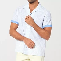 Nick Graham Mens Short Sleeve Stretch Fabric Camp Shirt