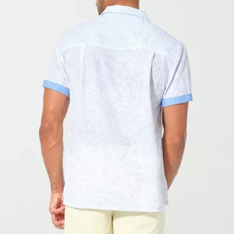 Nick Graham Mens Short Sleeve Stretch Fabric Camp Shirt