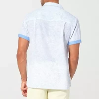 Nick Graham Mens Short Sleeve Stretch Fabric Camp Shirt