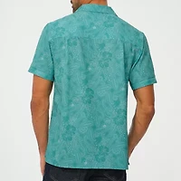 Nick Graham Mens Short Sleeve Stretch Fabric Camp Shirt