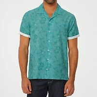 Nick Graham Mens Short Sleeve Stretch Fabric Camp Shirt