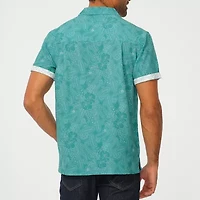 Nick Graham Mens Short Sleeve Stretch Fabric Camp Shirt