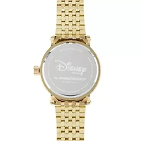 Disney Minnie Mouse Womens Gold-Tone Stainless Steel Watch