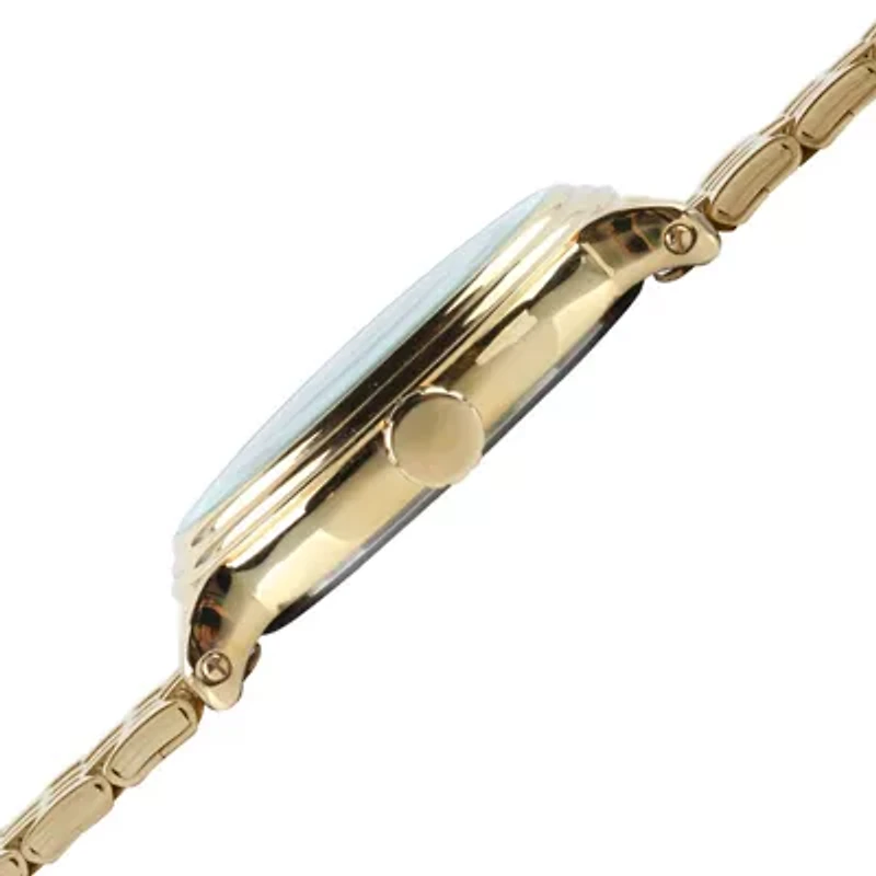 Disney Minnie Mouse Womens Gold-Tone Stainless Steel Watch