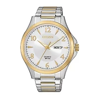 Citizen Quartz Mens Two Tone Stainless Steel Bracelet Watch Bf2005-54a