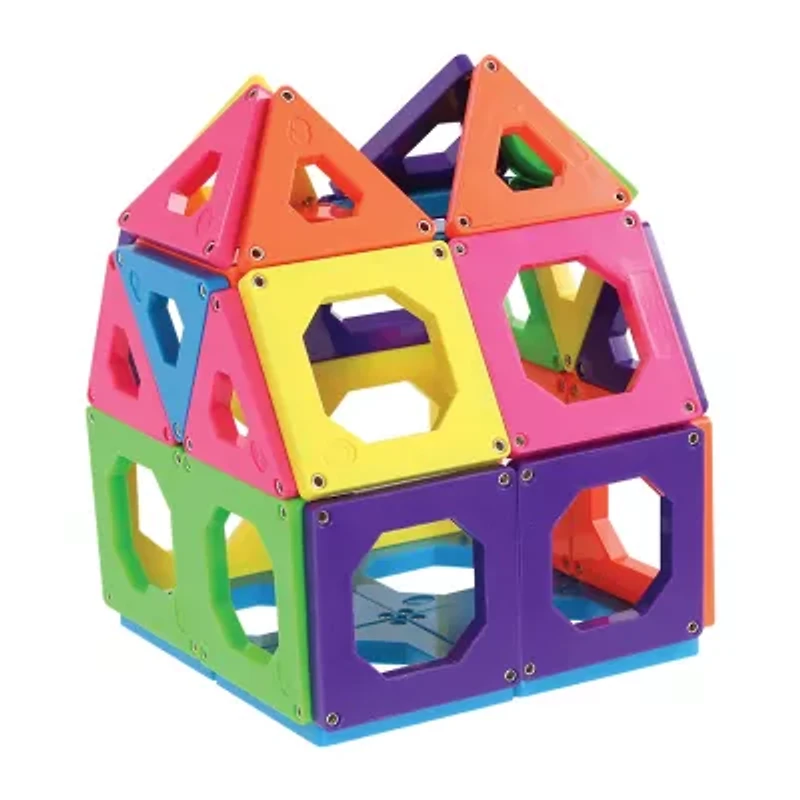 Discovery Kids 50-Piece Magnetic Tile Building Blocks Set