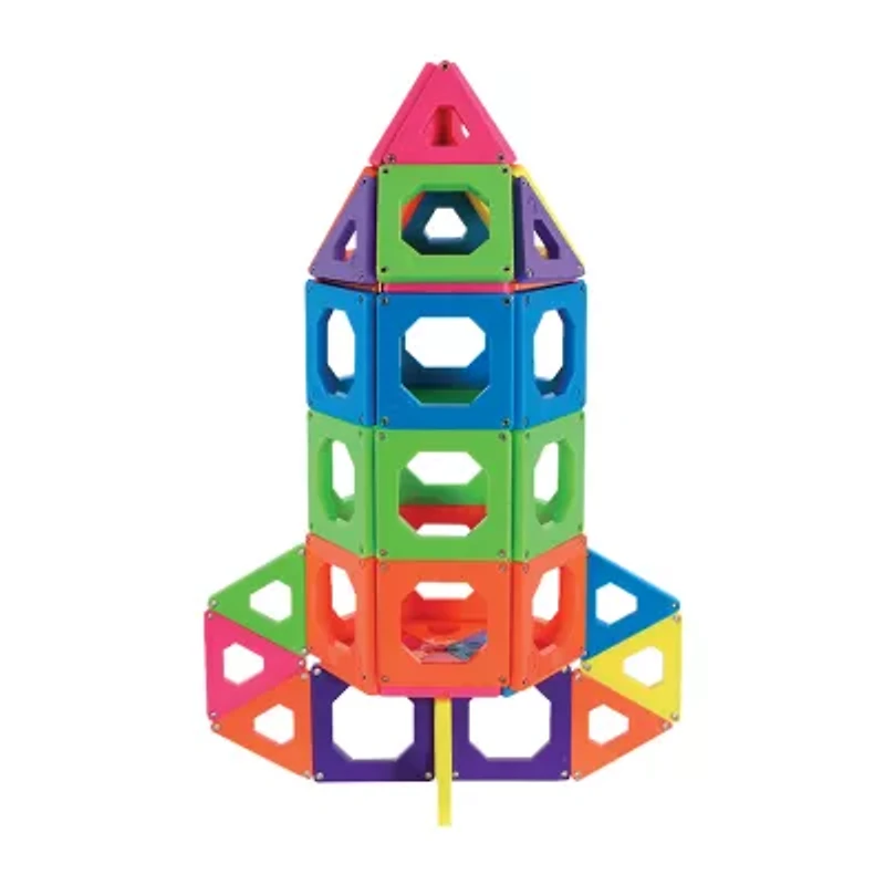 Discovery Kids 50-Piece Magnetic Tile Building Blocks Set