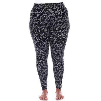 White Mark Womens Mid Rise 28" Plus Full Length Leggings