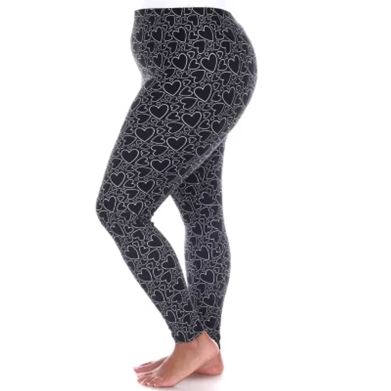 White Mark Womens Mid Rise 28" Plus Full Length Leggings