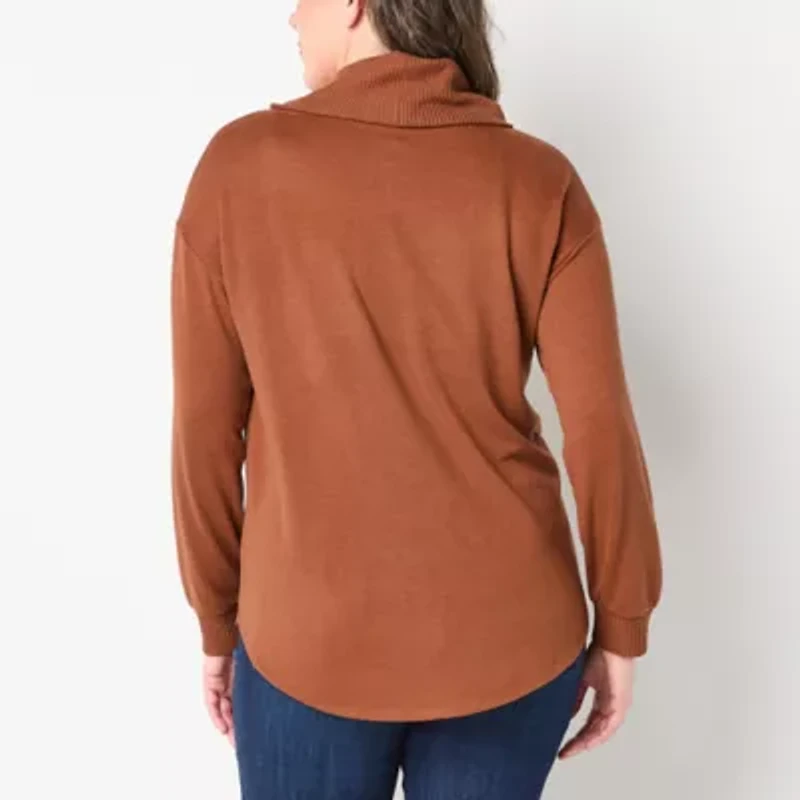 St. John's Bay Womens Tall Cowl Neck Long Sleeve T-Shirt