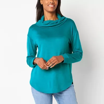 St. John's Bay Womens Tall Cowl Neck Long Sleeve T-Shirt