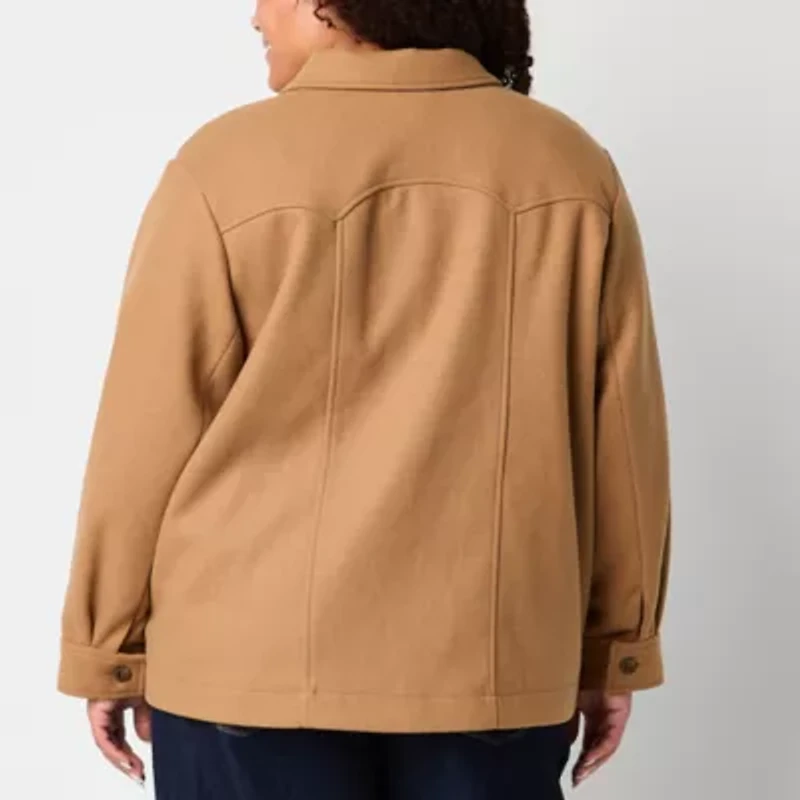 a.n.a Womens Plus Midweight Shirt Jacket
