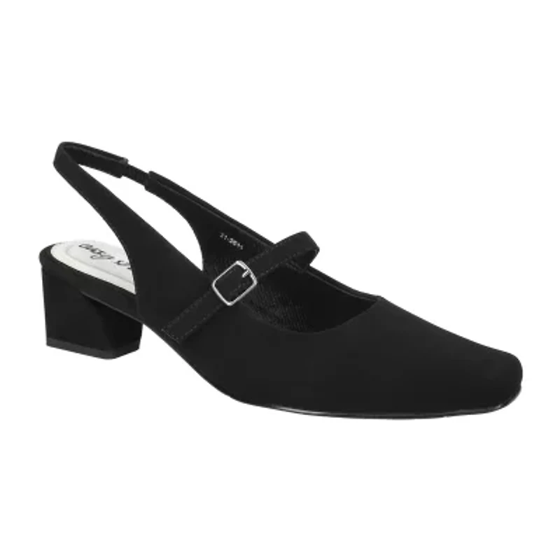 Easy Street Womens Cameo Block Heel Pumps