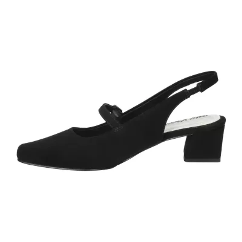 Easy Street Womens Cameo Block Heel Pumps