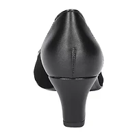 Easy Street Wes Womens Cap Closed Toe Block Heel Pumps