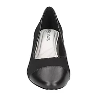 Easy Street Wes Womens Cap Closed Toe Block Heel Pumps