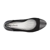 Easy Street Wes Womens Cap Closed Toe Block Heel Pumps