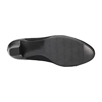 Easy Street Wes Womens Cap Closed Toe Block Heel Pumps