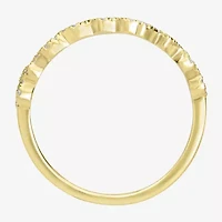 "Peace" Womens 1/5 CT. Natural White Diamond 14K Gold Delicate Stackable Ring