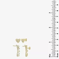 "Peace" Mismatched 1/4 CT. T.W. Natural White Diamond 14K Gold 21mm Heart Stud Earrings