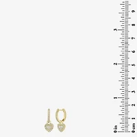 Womens 3/8 CT. T.W. Natural White Diamond 14K Gold 17mm Heart Hoop Earrings