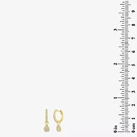 Womens 1/4 CT. T.W. Natural White Diamond 14K Gold 17.5mm Pear Hoop Earrings