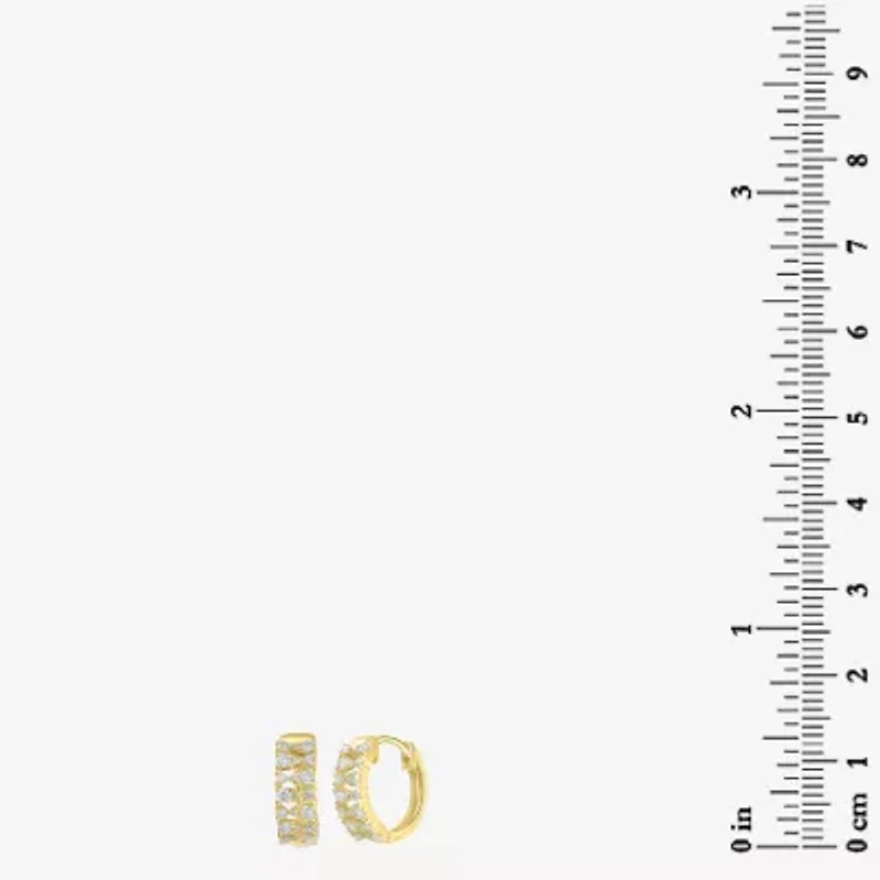 Womens 1/2 CT. T.W. Natural White Diamond 14K Gold 13.5mm Hoop Earrings