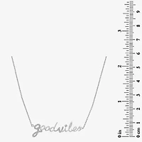 "Good Vibes" Womens 1/10 CT. T.W. Natural White Diamond 14K White Gold 15 Inch Pendant Necklace