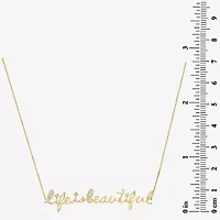 "Life Is Beautiful" Womens 1/8 CT. T.W. Natural White Diamond 14K Gold 15 Inch Pendant Necklace