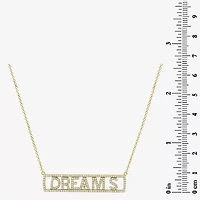 "Dreams" Womens 1/2 CT. T.W. Natural White Diamond 14K Gold Bar 15 Inch Pendant Necklace