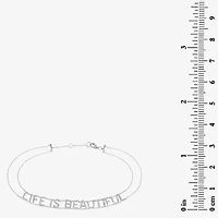 "Life Is Beautiful" Womens 14K White Gold 7 Inch Solid Rolo Chain Bracelet