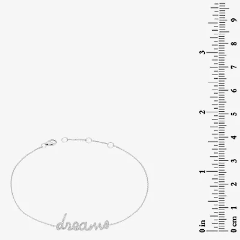 Dreams" 1/5 CT.T.W. Natural Diamond 14K White Gold 7 Inch Solid Rolo Chain Bracelet"