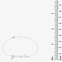 Good Vibes" 1/10 CT.T.W. Natural Diamond 14K White Gold 7 Inch Solid Rolo Chain Bracelet"