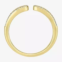 Open Edge Womens 1/3 CT. T.W. Natural White Diamond 14K Gold Delicate Stackable Ring