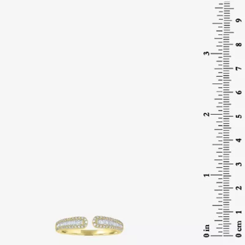 Open Edge Womens 1/3 CT. T.W. Natural White Diamond 14K Gold Delicate Stackable Ring