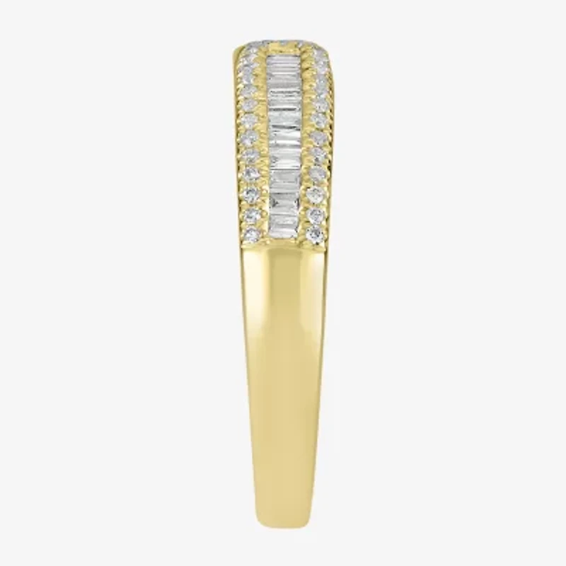 Open Edge Womens 1/3 CT. T.W. Natural White Diamond 14K Gold Delicate Stackable Ring