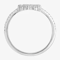 Womens 3/8 CT. T.W. Natural White Diamond 14K Gold Round Delicate Stackable Ring
