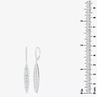 Diamonart Womens Cubic Zirconia Sterling Silver Curved Drop Earrings
