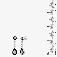 Diamonart Womens Cubic Zirconia Sterling Silver Pear Drop Earrings